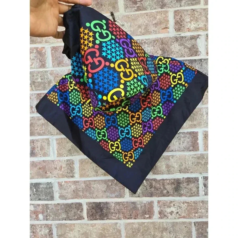 Gucci Silk Nylon Monogram Psychedelic Rain Hood Black - Picture 6 of 6